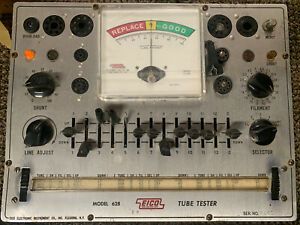 Vintage EICO Model 628 Vacuum Tube Tester Powers Up