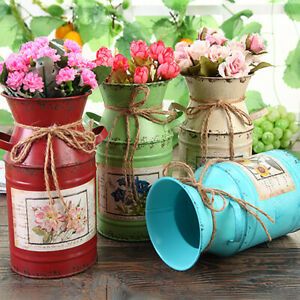 Vintage Style Iron Flower Vase Pot Jug Home Office Wedding Party Decoration