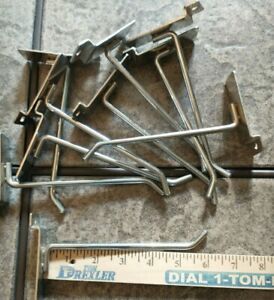 SLAT WALL OR GRID WALL 6&#034; DISPLAY HOOKS SET OF 10
