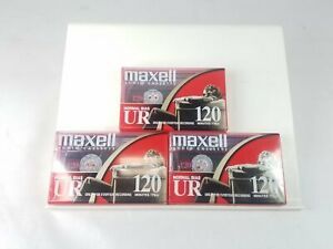 3x SEALED OEM Maxell UR 120 Minute Normal Bias Blank Audio Cassette Tapes