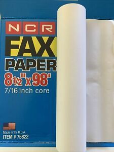 One Roll - NCR Fax Paper 8 1/2&#034; X ~89&#039; High Sensitivity - open  - ships USPS