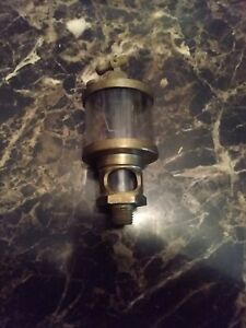 ANTIQUE BRASS MICHIGAN LUBRICATOR  CO.  STEAM ENGINE OILER - 48A3