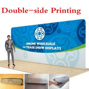 20ft Straight Fabric Tension Pop-Up Trade Show Back Wall -Double side Printing