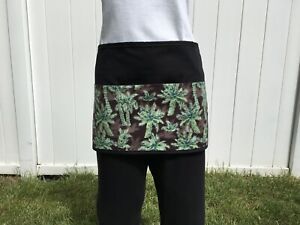 Tropical Palms server waitress Black Half Waist Apron 3 pocket restaurant Black