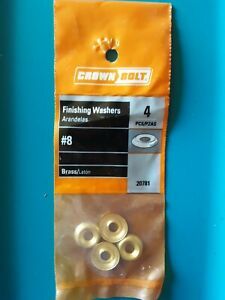 Finishing Washers #8 , Brass,  Set Of 4