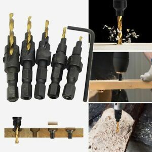 HSS for Screw Drill Bits Drilling Pilot Holes Countersink Drill Woodworking Set