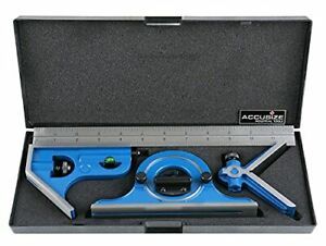 Tools 12&#039;&#039; 4 Combination Square Ruler Set Protractor Satin 4R Graduation 00008