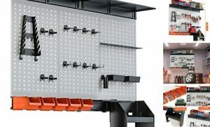 Pegboard Wall Organizer 4 ft. 48x40 inch Garage Metal Pegboard Organizer