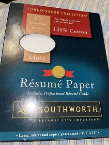 Southworth Resume Paper 80 Sheets 100% Cotton 32lb White