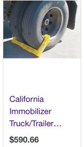CALIFORNIA IMMOBILIZER CI00513 Truck/Trailer Lock,22-1/2 to 24-1/2 In.
