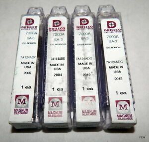 4 QTY Drillco SA-3 Double Cut Solid Carbide Burs 7A124ADC