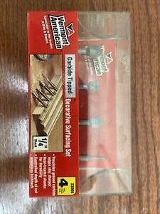 Vermont American #23009 Carbide Tipped Decorative Surfacing Set 4pc ~NEW~ A9