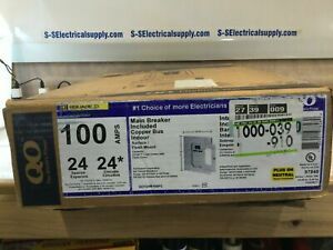 Square D QO124M100PC 100 AMP 24 SPACES MAIN BREAKER SURFACE FLUSH MOUNT