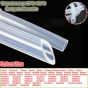 Clear Silicone Vacuum Vac Hose Pipe Tube Water Air Food-Grade Sulfide All Size