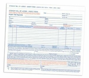 Bill of Lading Short Form, 8.5 X 7.5 Inches, 3-part, 50-forms, White (9013)