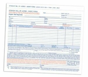 Bill of Lading Short Form, 8.5 X 7.5 Inches, 3-part, 50-forms, White (9013)