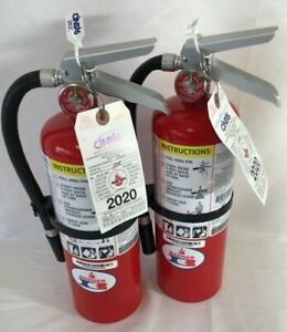 Lot of Two (2) Badger 5MB-6H Fire Extinguishers UNUSED, FULL Serviced in 2020
