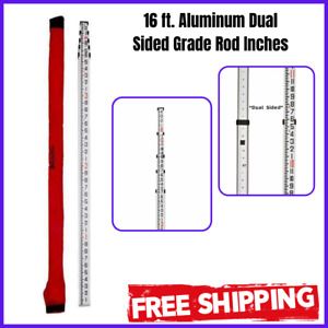 16 ft. Aluminum Dual Sided Grade Rod Inches