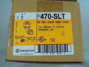 6 Bridgeport 470-SLT 1/2&#034; FE 90-DEG Liquid Tight Connector