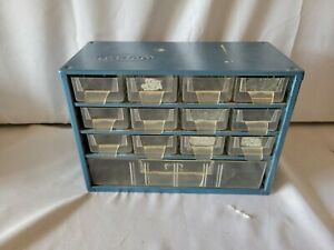 Vintage Metal Storage Drawers Small Parts Organizer Cabinet. Raaco Corp. 1286
