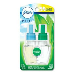 FEBREZE 74902 PLUG Air Freshener Refills, Meadows and Rain, 0.87 oz, PK6