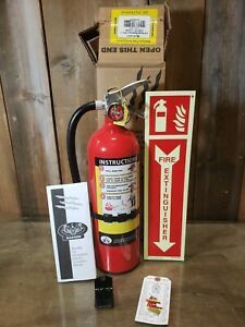 Fire Extinguisher-Adv550, 5lb ABC, Glowing FE Safety Sign,Cert,Bracket-BUNDLE .