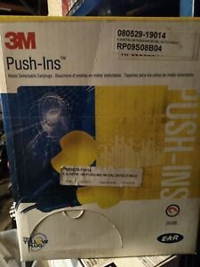 3M Push-ins Earplugs, metal detecting, noise reduction rating 28. 200count box