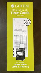 Lathem Universal Payroll/Job Time Cards, Double-Sided, For Lathem 7000E/7500E