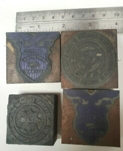 Antique Vintage Printing Letterpress Lot of 4 AFL CIO Union Lead/Wood blocks