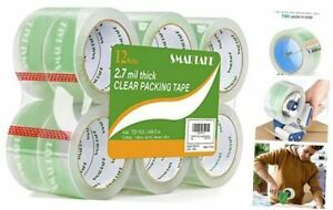 -Roll Clear Packing Tape, Heavy Duty Packaging Tape, for Shipping, Mailing, 12