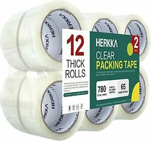 Clear Packing Tape,  12 Rolls Heavy Duty Packaging Tape for 12 PACK 2 INCH WIDE