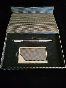 Carbon Fiber Pen And Business Card Holder Set