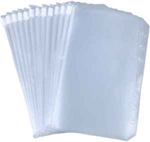 12pcs Binder Zipper A6-A5 Size Holes Folders Pockets Plastic Loose Leaf  Pieces