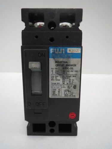 Fuji bu2ehc-015l industrial 2p 15a 480v-ac circuit breaker b203585 for sale