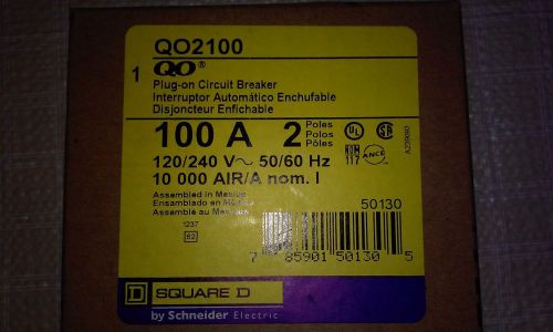 Square d qo2100 2 pole 100 amp breaker 120/240 ** brand new ** for sale