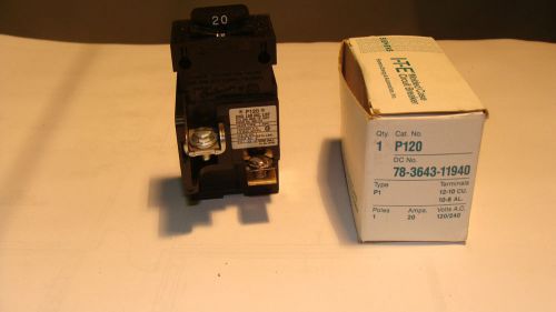 Ite siemens p120  molded case circuit breaker 1p 20a 120/240v ac new nib for sale