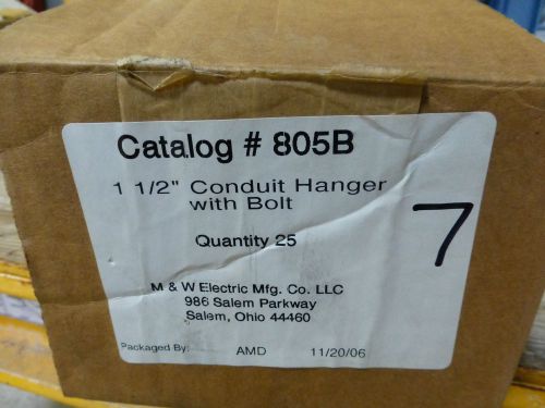 M&amp;w electric  1 1/2&#034; steel conduit hanger w/bolt and nut  805b  lot of 20 for sale