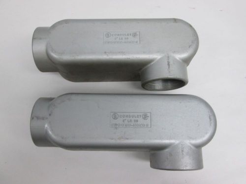 Lot 2 new crouse hinds lr 69 condulet conduit body aluminum 2in npt d316803 for sale