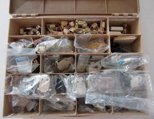 D-sub connector 9/15/25 pin assortment kit with shells and case for sale