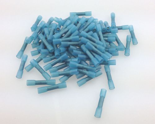 100 insulated heat shrink butt wire electrical crimp terminal connector 14-16awg for sale