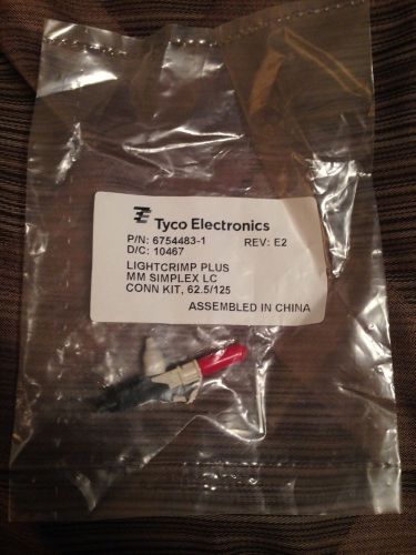 Amp/tyco lightcrimp plus lc mm 62.5/125 simplex fiber optic connector 6754483-1 for sale