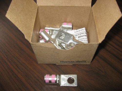 Box of 10 new thomas &amp; betts 54109 one hole copper lugs 1/0 awg, 3/8&#034; bolt hole for sale