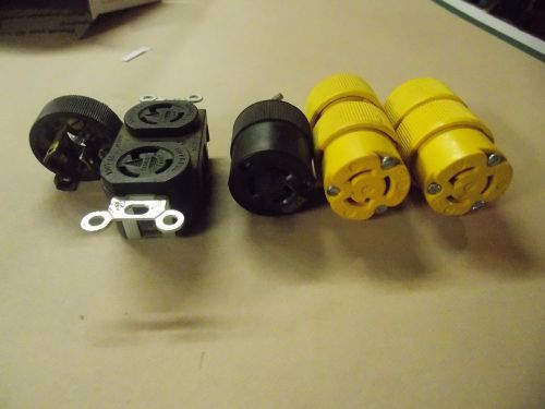 15amp 125volt 3 wire twist-lock 1-plug 1-outlet 3-bodies for sale