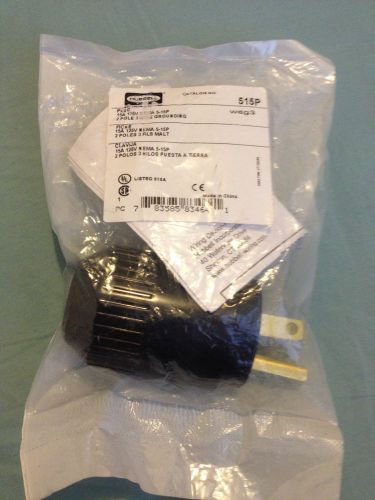 New hubbell 515p plug 15a 125v nema 5-15p 2 pole 3 wire grounding free shipping for sale