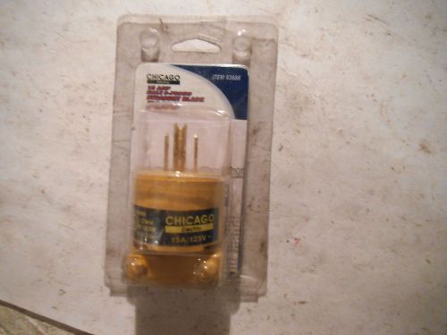 CHICAGO 15 AMP MALE PLUG 3-PRONG STRAIGHT BLADE 93686 - NEW