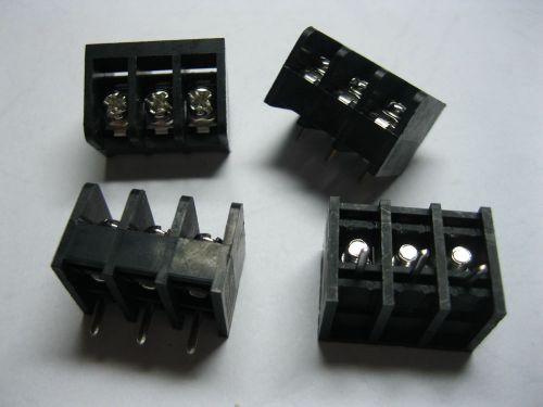 100 pcs screw terminal block connector 3 pin 8.25mm barrier type black dc39b for sale