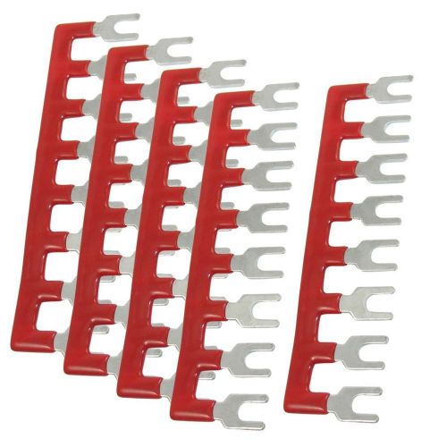 NEW URBEST® 400V 10A 8 Postions Pre Insulated Terminal Barrier Strip Red 5 Pcs
