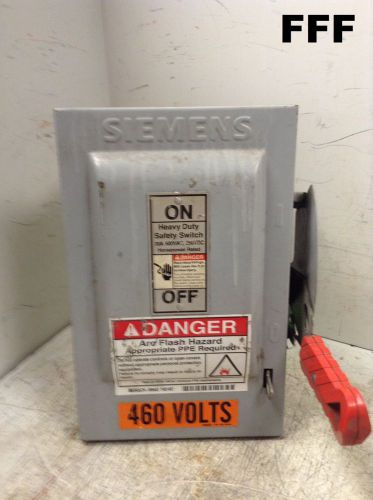 Siemens Non- Fusible Heavy Duty Safety Switch Cat NoHNF361 30A 600VAC/250VDC
