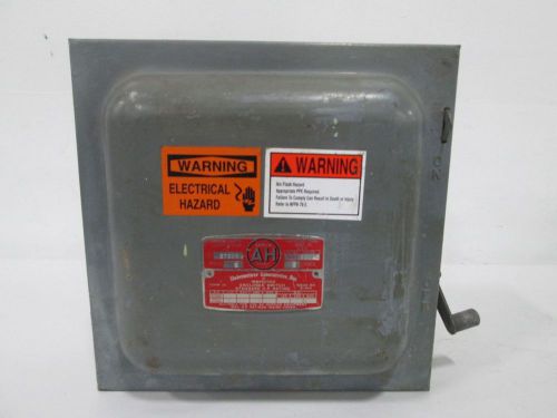 Arrow-hart 27209 non-fusible 30a amp 600v-ac 3p disconnect switch d298321 for sale