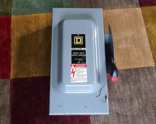 Square d h222n f3 safety switch - 240v ac - 60a - single phase - 2 pole for sale